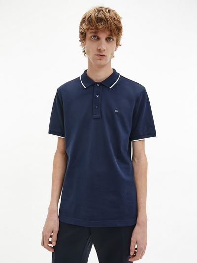 Calvin Klein Ruhák HU870985 | Calvin Klein Slim Organic Cotton Férfi Pólóing Sötétkék